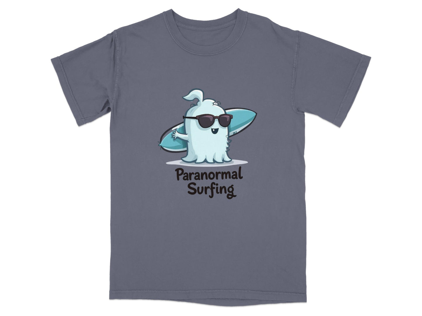 Paranormal Surfing Ghost Summer Vacation Graphic Design T-Shirt - IconVexa