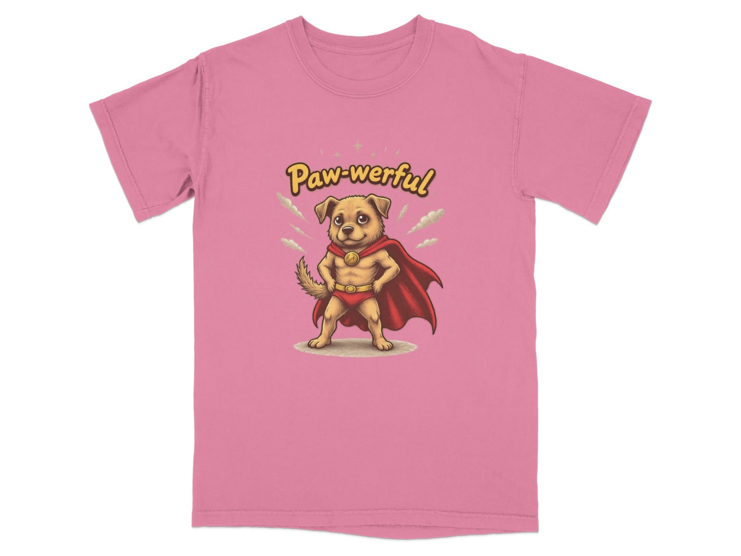 Pawerful Super Hero Dog Graphic Novelty Cool T-Shirt - IconVexa
