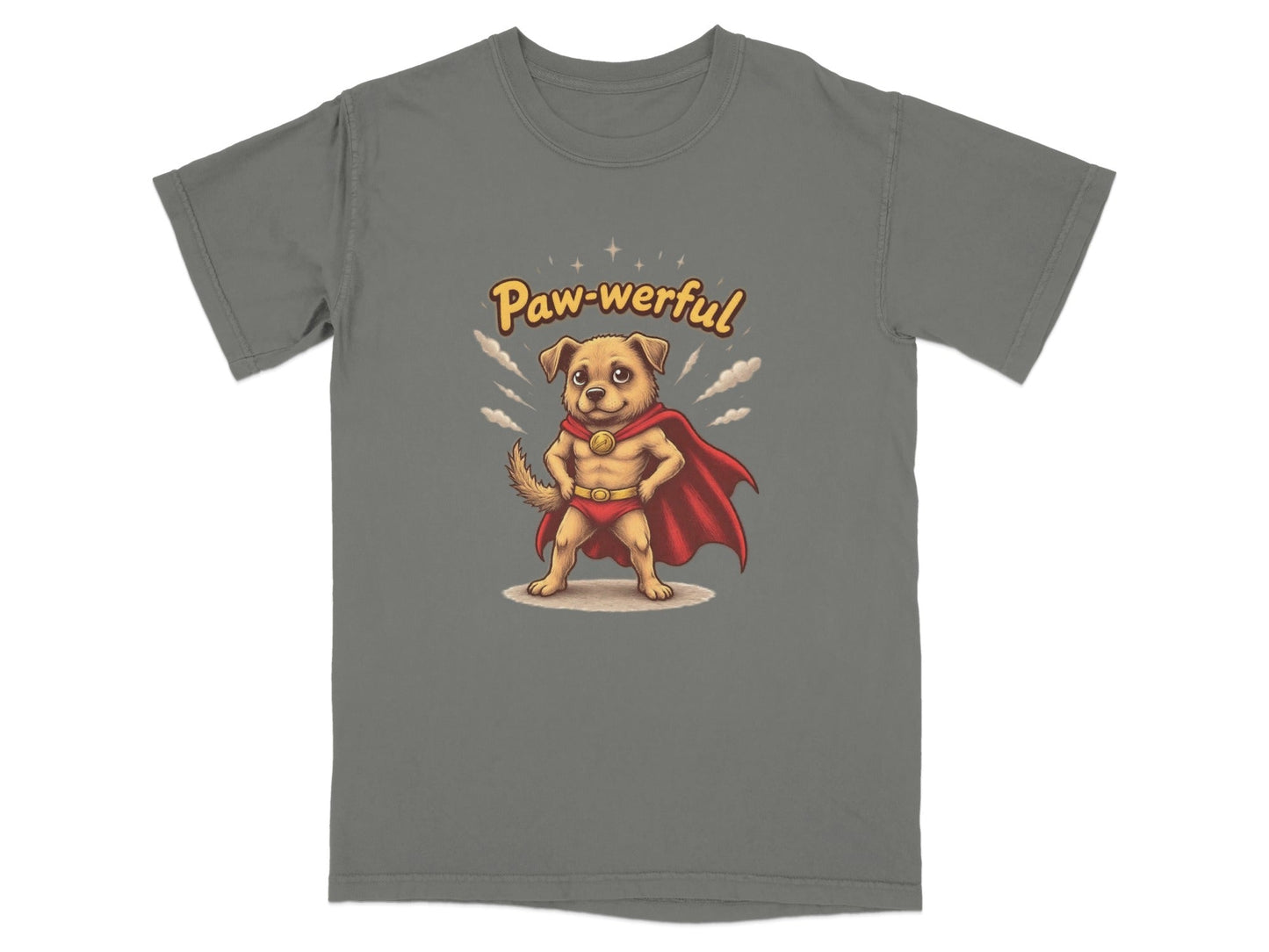 Pawerful Super Hero Dog Graphic Novelty Cool T-Shirt - IconVexa
