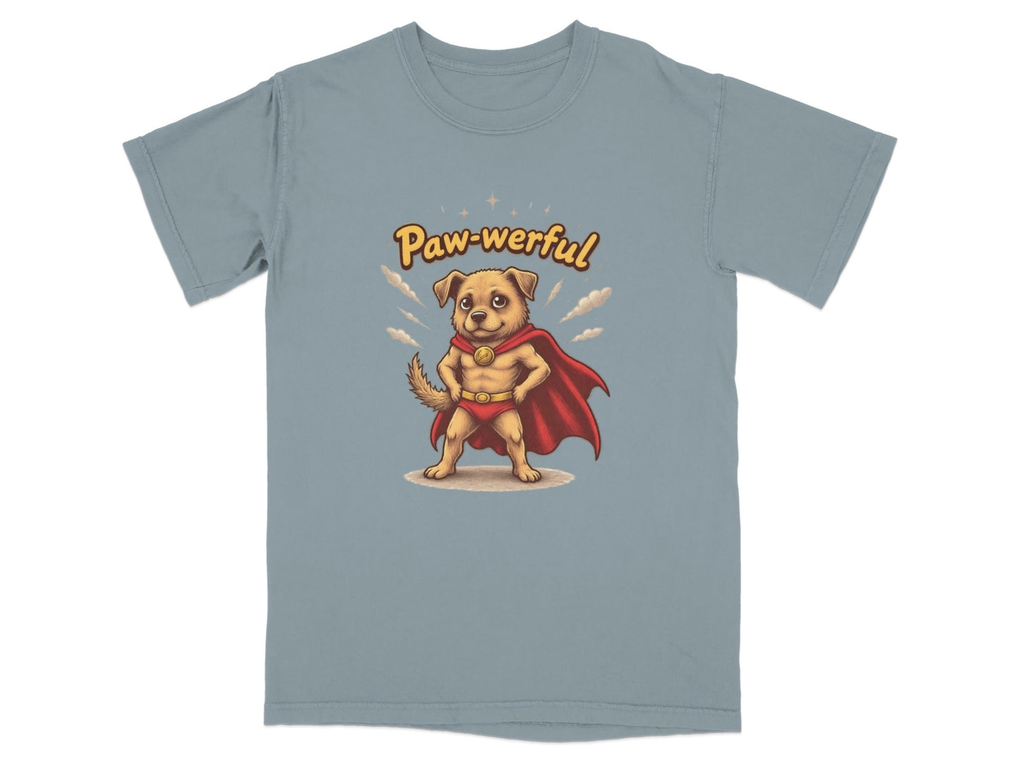Pawerful Super Hero Dog Graphic Novelty Cool T-Shirt - IconVexa