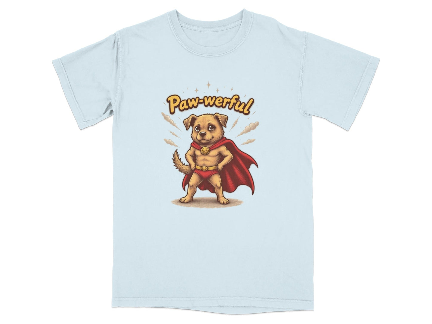Pawerful Super Hero Dog Graphic Novelty Cool T-Shirt - IconVexa