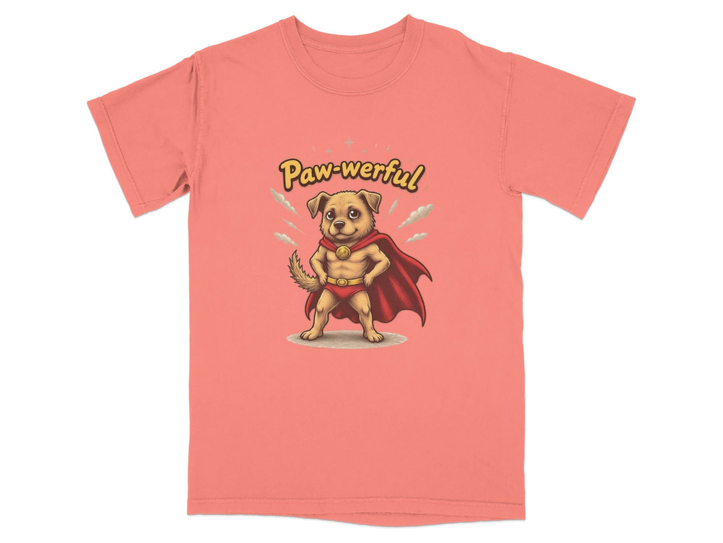 Pawerful Super Hero Dog Graphic Novelty Cool T-Shirt - IconVexa