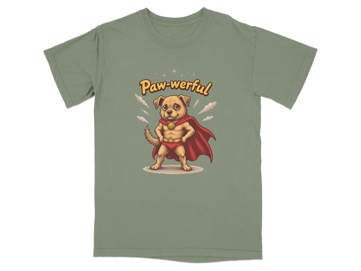 Pawerful Super Hero Dog Graphic Novelty Cool T-Shirt - IconVexa