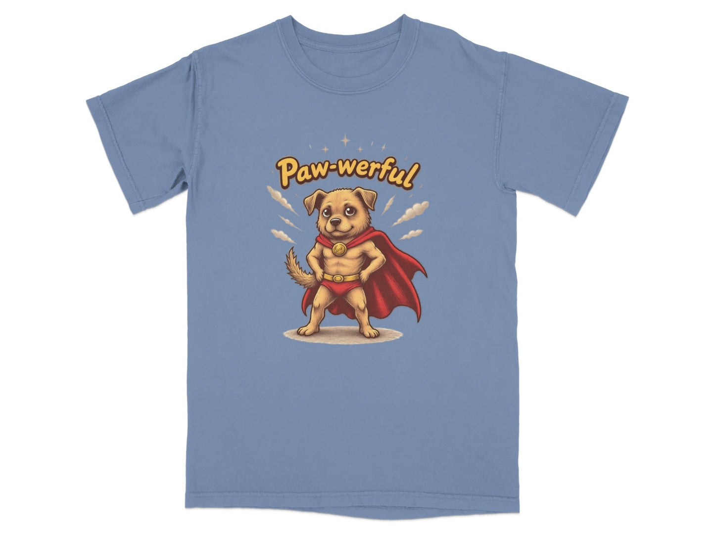 Pawerful Super Hero Dog Graphic Novelty Cool T-Shirt - IconVexa