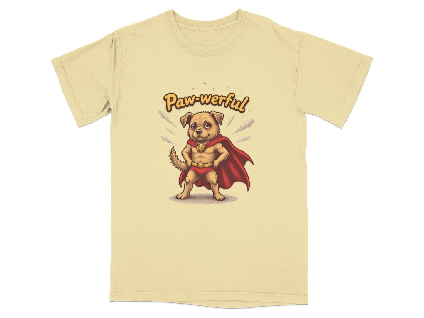 Pawerful Super Hero Dog Graphic Novelty Cool T-Shirt - IconVexa