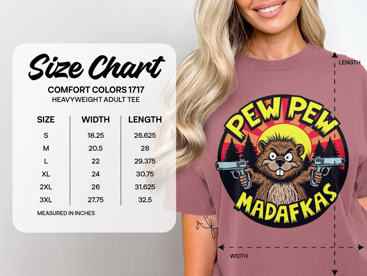 Pew Pew Madafakas Beaver T-Shirt, Funny Animal Tee, Novelty Graphic T shirt, Cartoon Beaver Shirt, Meme T Shirt, Gift Idea - IconVexa