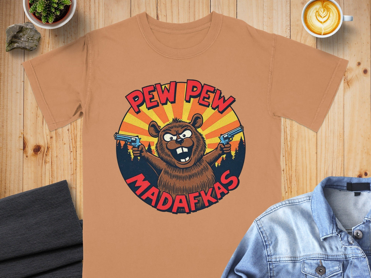 Pew Pew Madafkas Tee, Beaver Shirt, Funny T-Shirt, Cartoon T-Shirt, Animal Tee, Meme Shirt, Graphic Shirt, Novelty T-Shirt, Gift T-Shirt - IconVexa