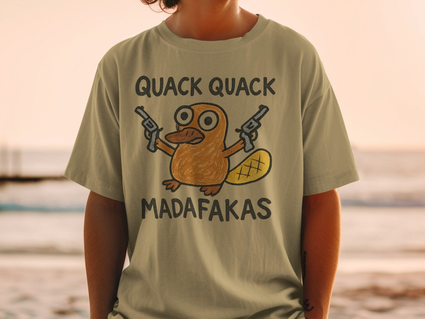 Quack Quack Madafakas T-Shirt, Funny Platypus T Shirt, Gangster Animal Shirt, Quirky Gift Tee, Trendy Outfit, Cool Graphic T-Shirt, Animal - IconVexa