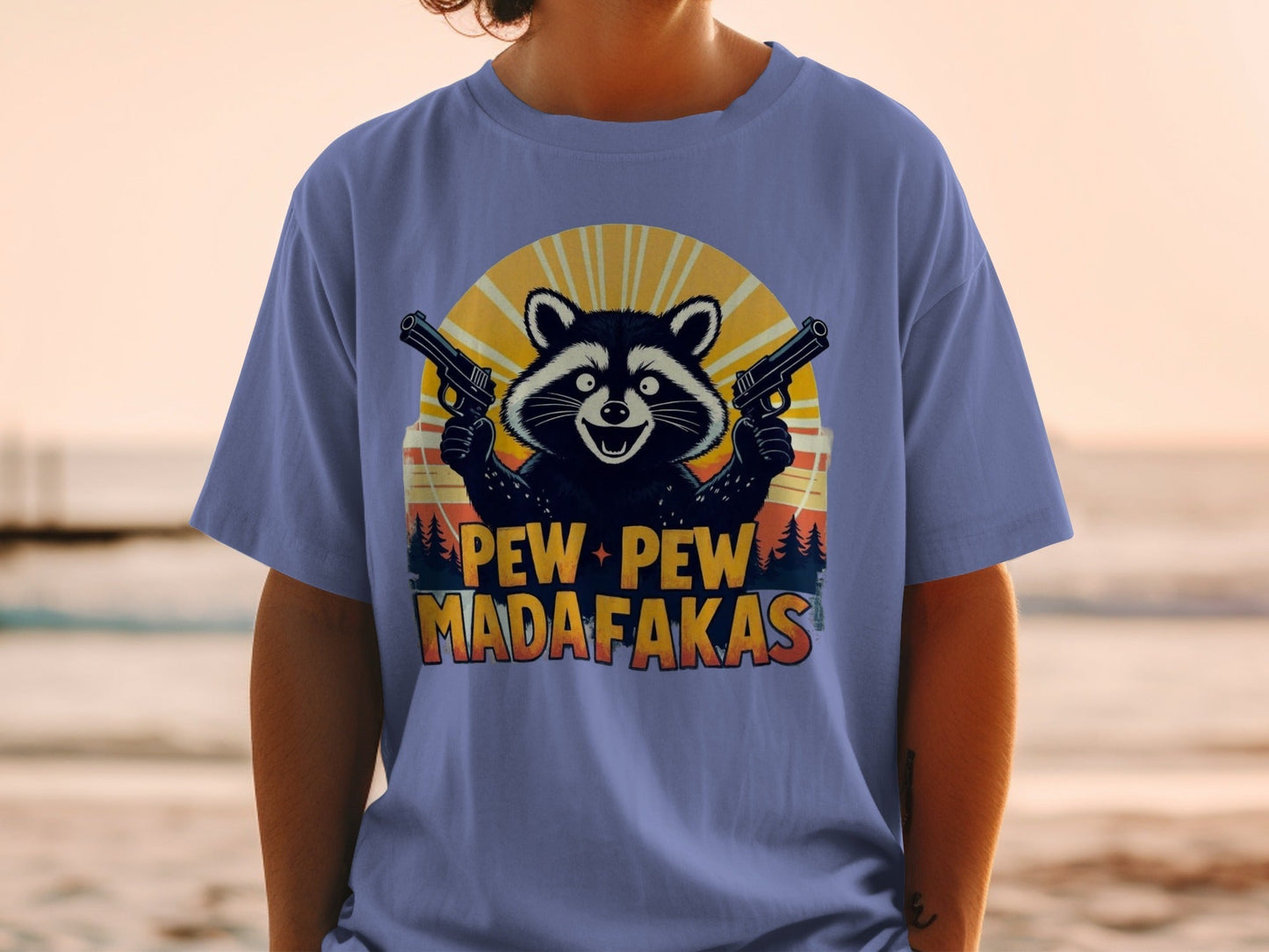 Raccoon T-Shirt, Funny Animal Shirt, Pew Pew Madafakas Tee, Graphic Tee, Novelty Gift, Unique T-Shirt, Trending T-Shirt, Popular Etsy - IconVexa