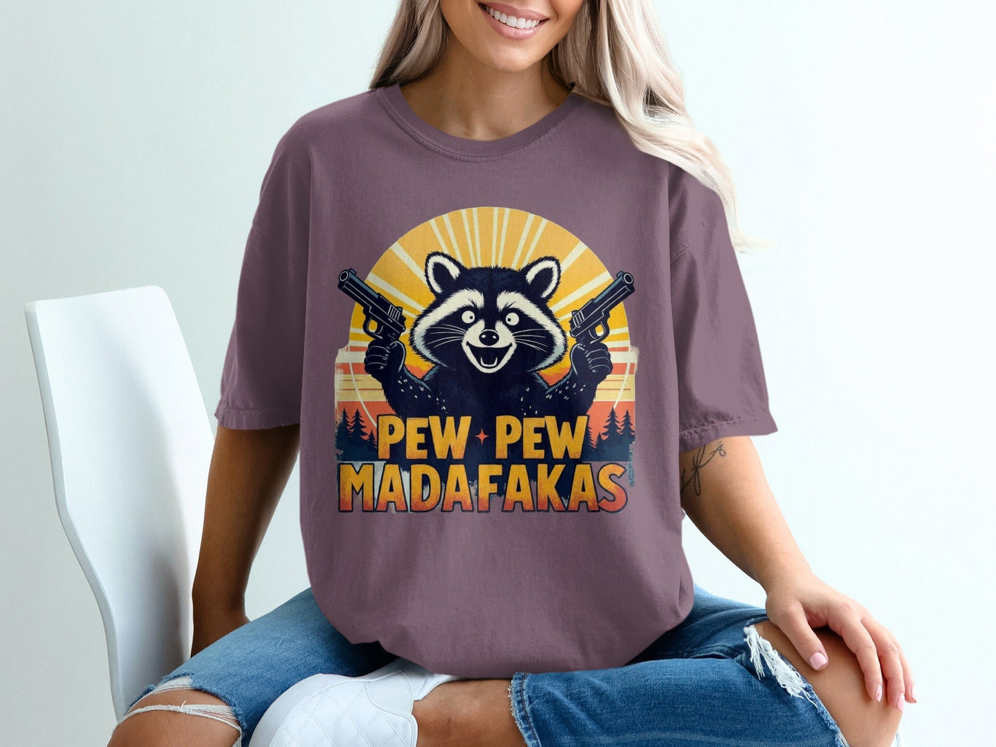 Raccoon T-Shirt, Funny Animal Shirt, Pew Pew Madafakas Tee, Graphic Tee, Novelty Gift, Unique T-Shirt, Trending T-Shirt, Popular Etsy - IconVexa