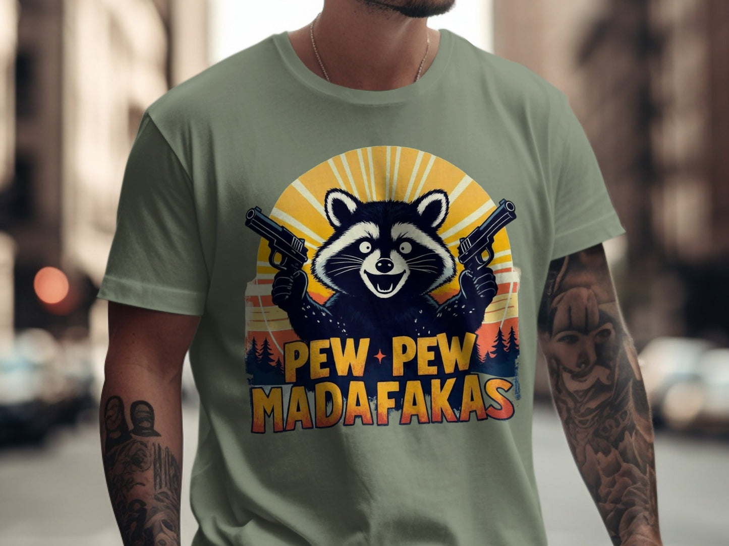 Raccoon T-Shirt, Funny Animal Shirt, Pew Pew Madafakas Tee, Graphic Tee, Novelty Gift, Unique T-Shirt, Trending T-Shirt, Popular Etsy - IconVexa