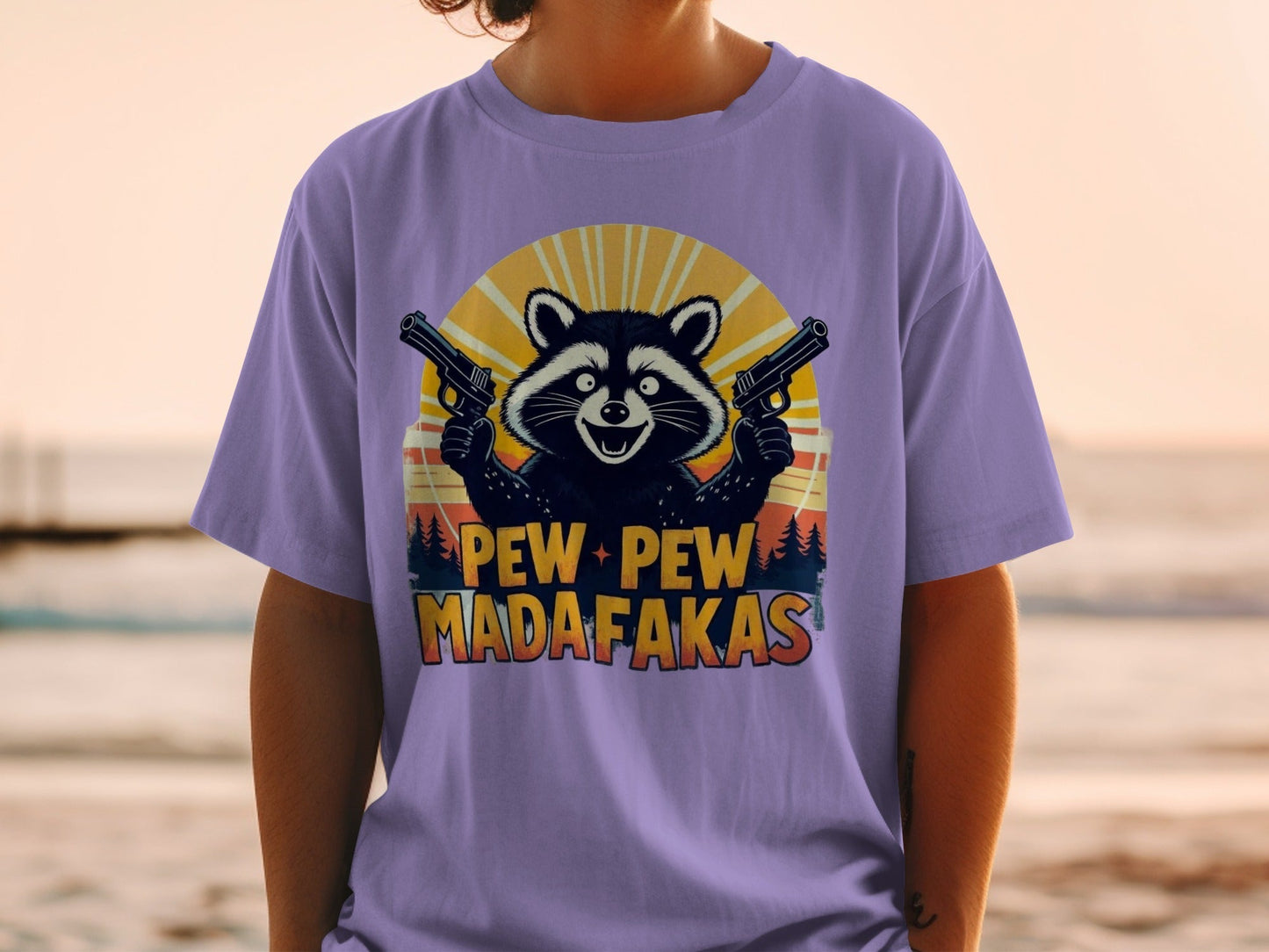 Raccoon T-Shirt, Funny Animal Shirt, Pew Pew Madafakas Tee, Graphic Tee, Novelty Gift, Unique T-Shirt, Trending T-Shirt, Popular Etsy - IconVexa