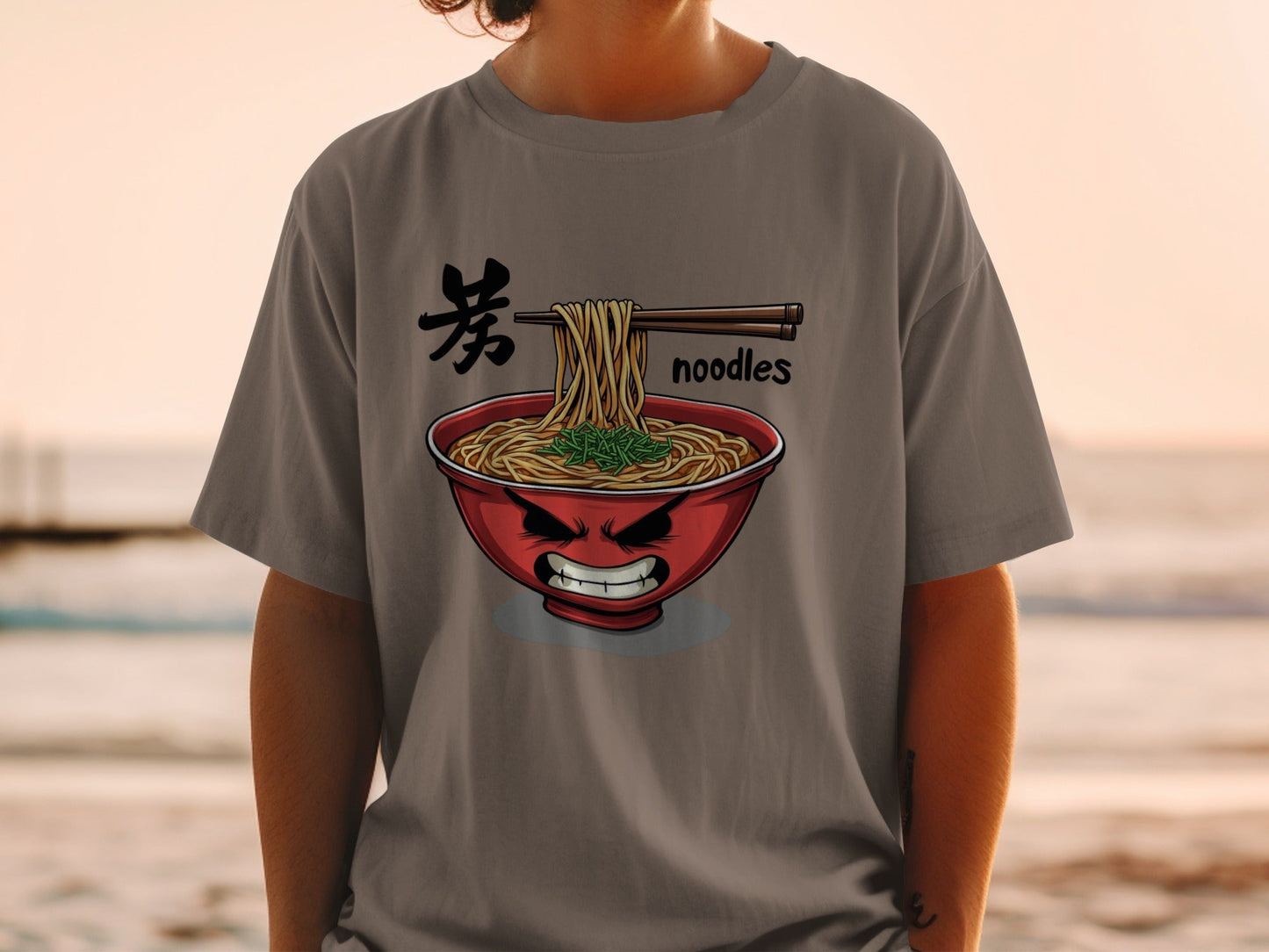 Ramen T-Shirt, Angry Noodle Bowl Tee, Funny Food Shirt, Japanese Noodles Gift, Anime T Shirt, Cartoon Food Tshirt, Unisex Noodle Lover Top - IconVexa