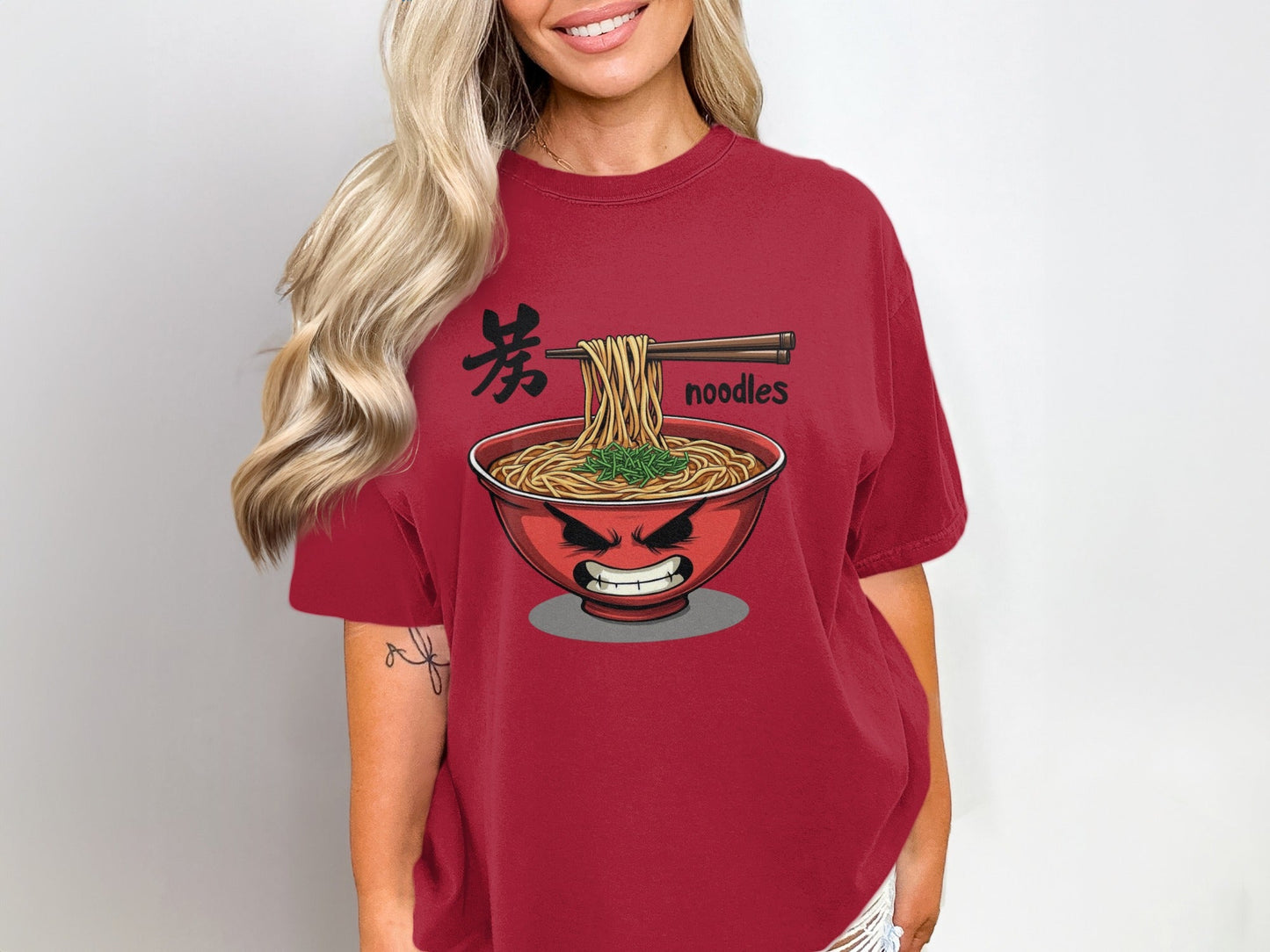 Ramen T-Shirt, Angry Noodle Bowl Tee, Funny Food Shirt, Japanese Noodles Gift, Anime T Shirt, Cartoon Food Tshirt, Unisex Noodle Lover Top - IconVexa
