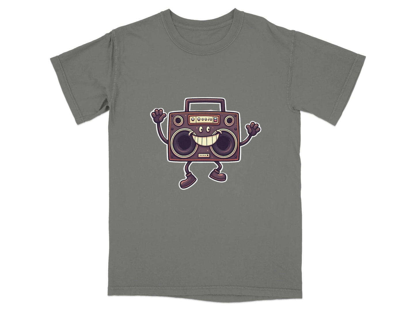 Retro Boombox Smiley Face Vintage Music Player Gift T-Shirt - IconVexa