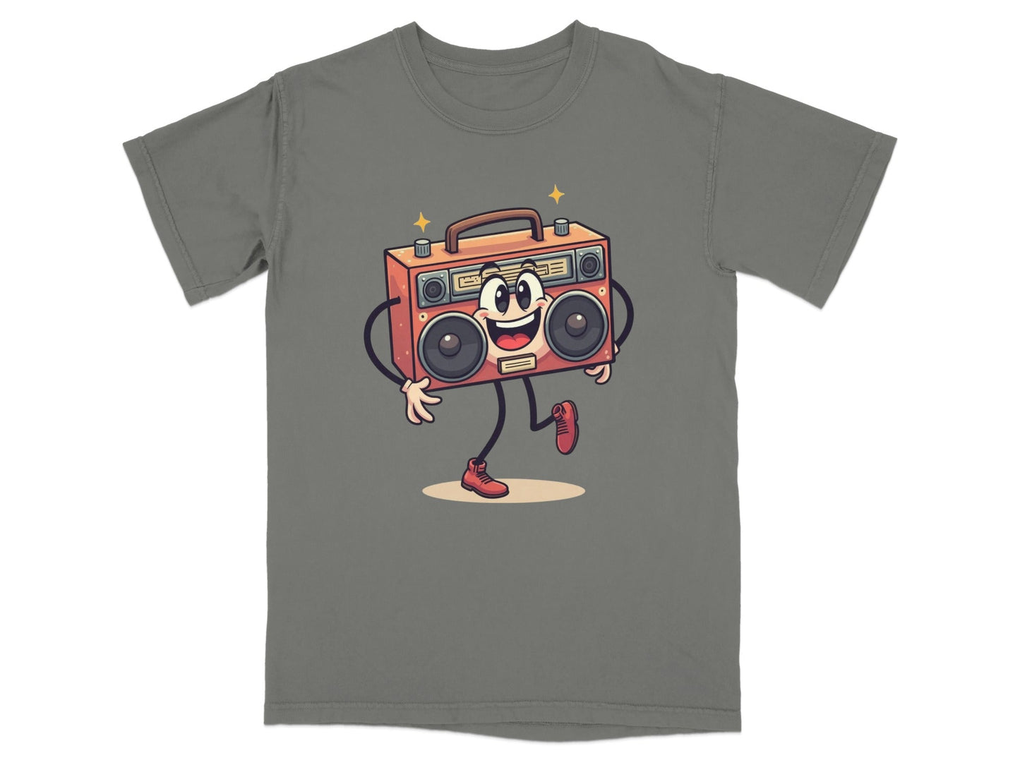 Retro Cartoon Boombox Character Graphic Art Cool T-Shirt - IconVexa