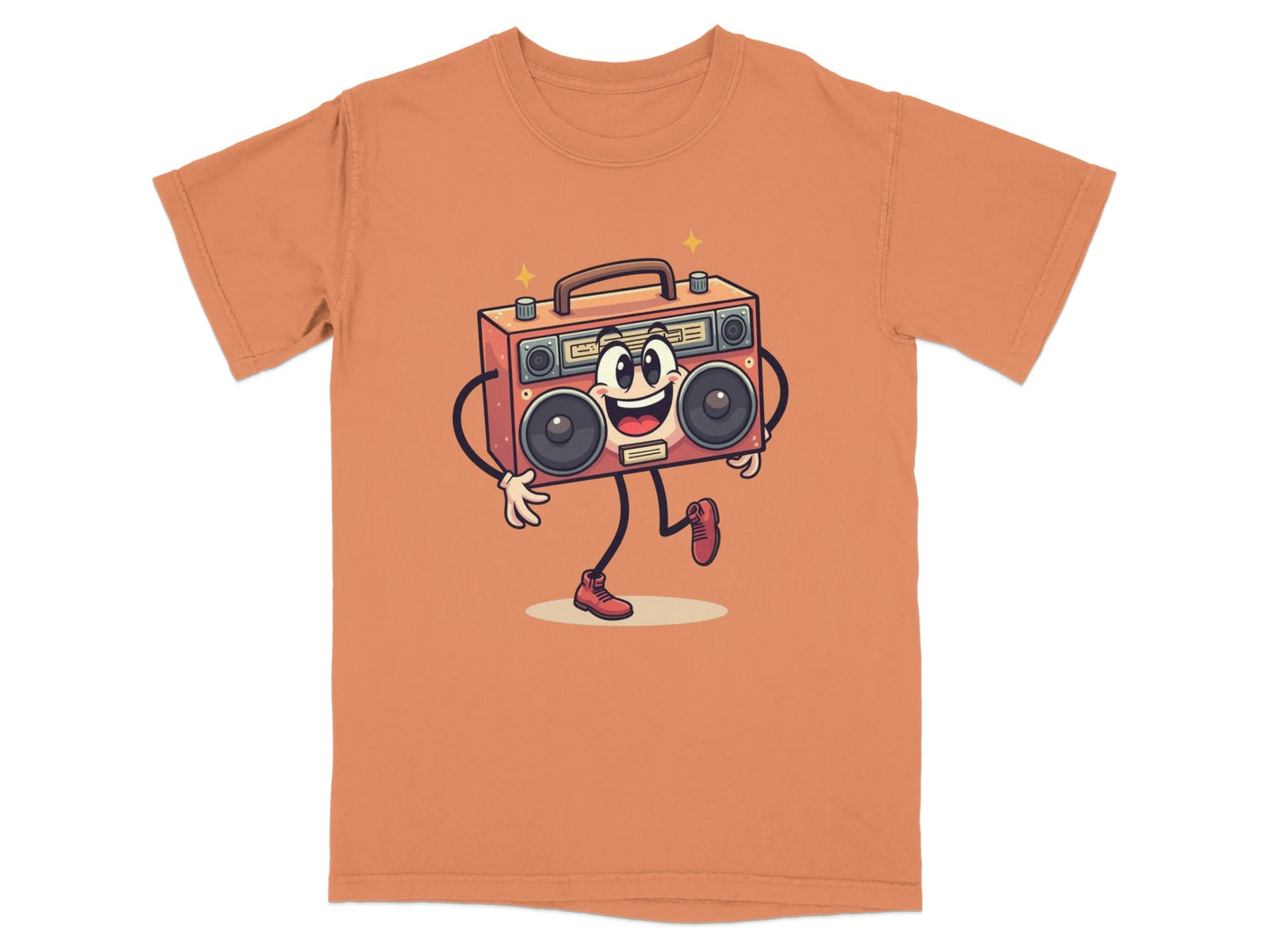 Retro Cartoon Boombox Character Graphic Art Cool T-Shirt - IconVexa