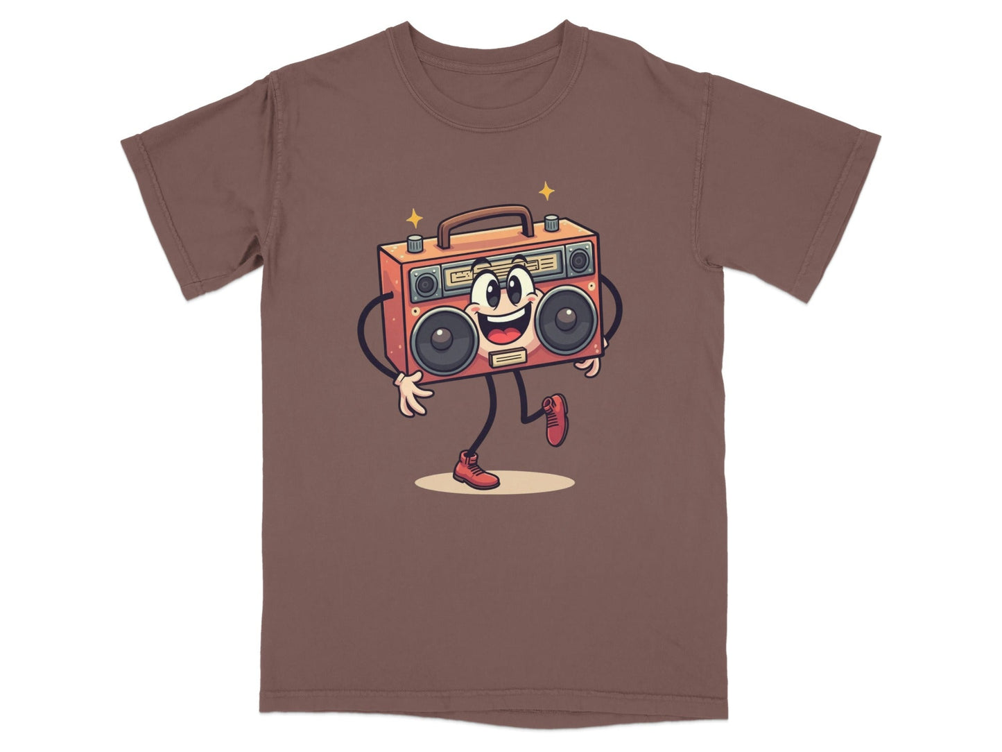 Retro Cartoon Boombox Character Graphic Art Cool T-Shirt - IconVexa