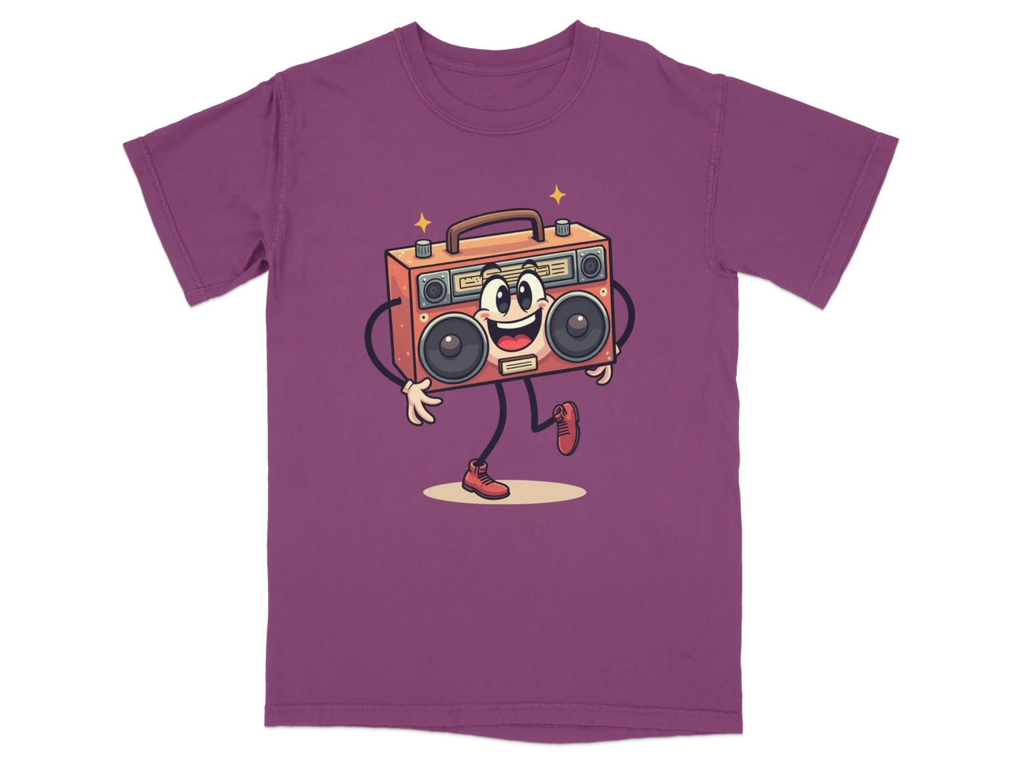 Retro Cartoon Boombox Character Graphic Art Cool T-Shirt - IconVexa