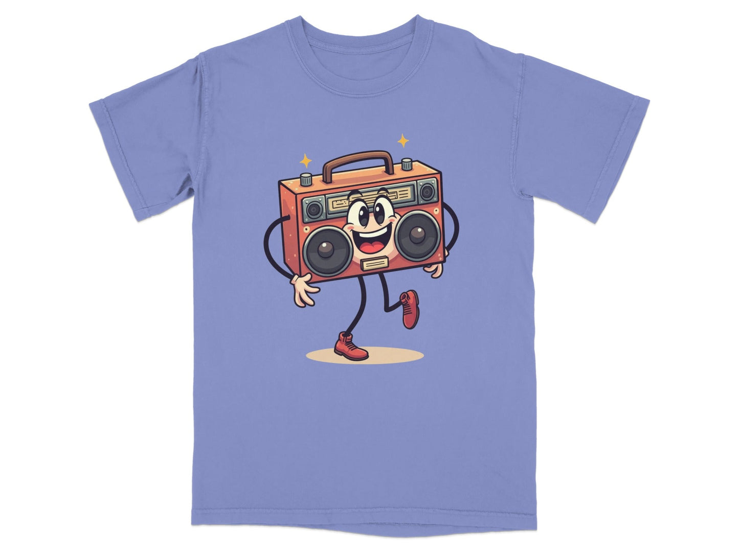 Retro Cartoon Boombox Character Graphic Art Cool T-Shirt - IconVexa