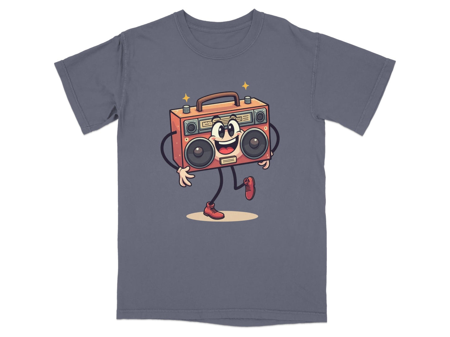 Retro Cartoon Boombox Character Graphic Art Cool T-Shirt - IconVexa