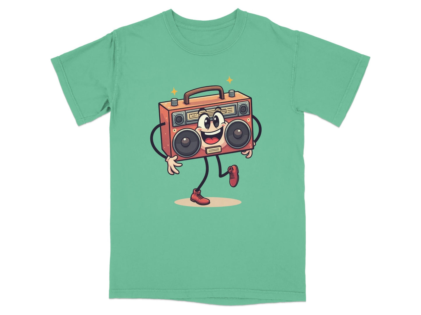 Retro Cartoon Boombox Character Graphic Art Cool T-Shirt - IconVexa