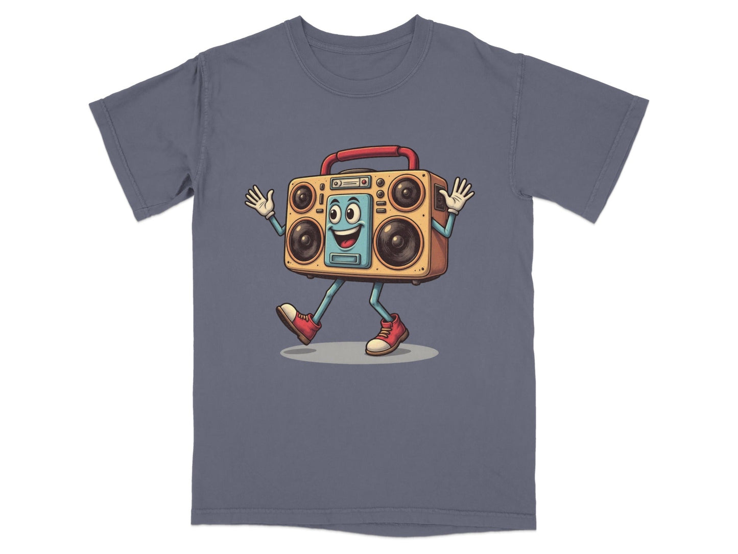 Retro Radio Cartoon Character Illustration Graphic T-Shirt - IconVexa