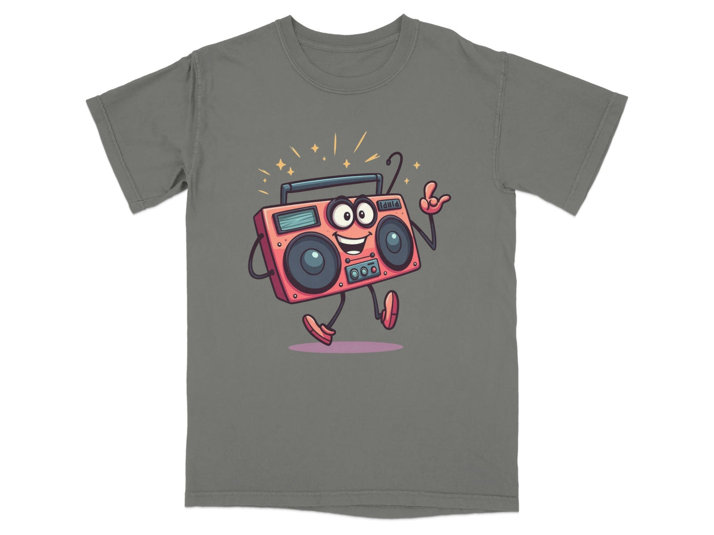 Retro Radio Cartoon Character with Attitude Graphic T-Shirt - IconVexa