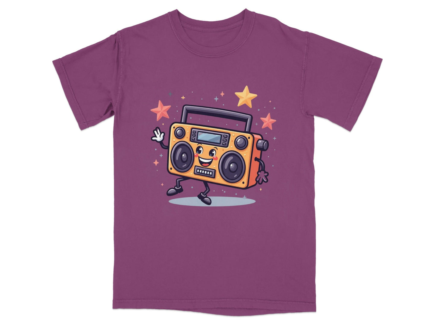 Retro Radio with Smiling Face Animated Art Style T-Shirt - IconVexa