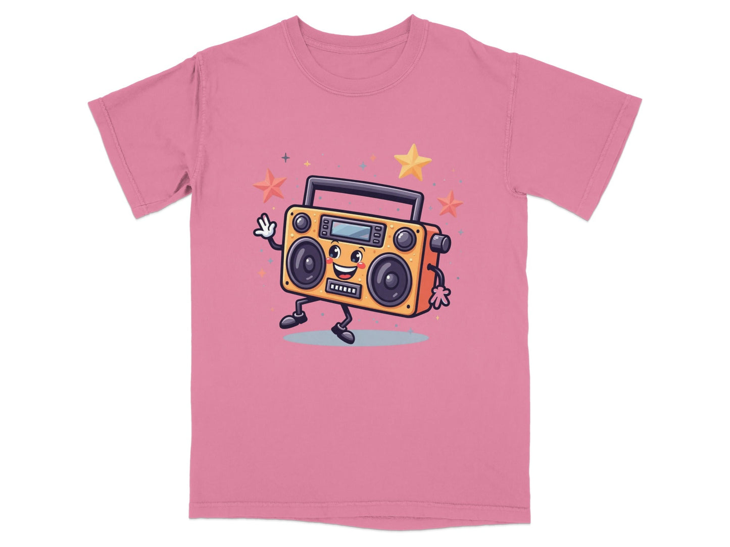 Retro Radio with Smiling Face Animated Art Style T-Shirt - IconVexa