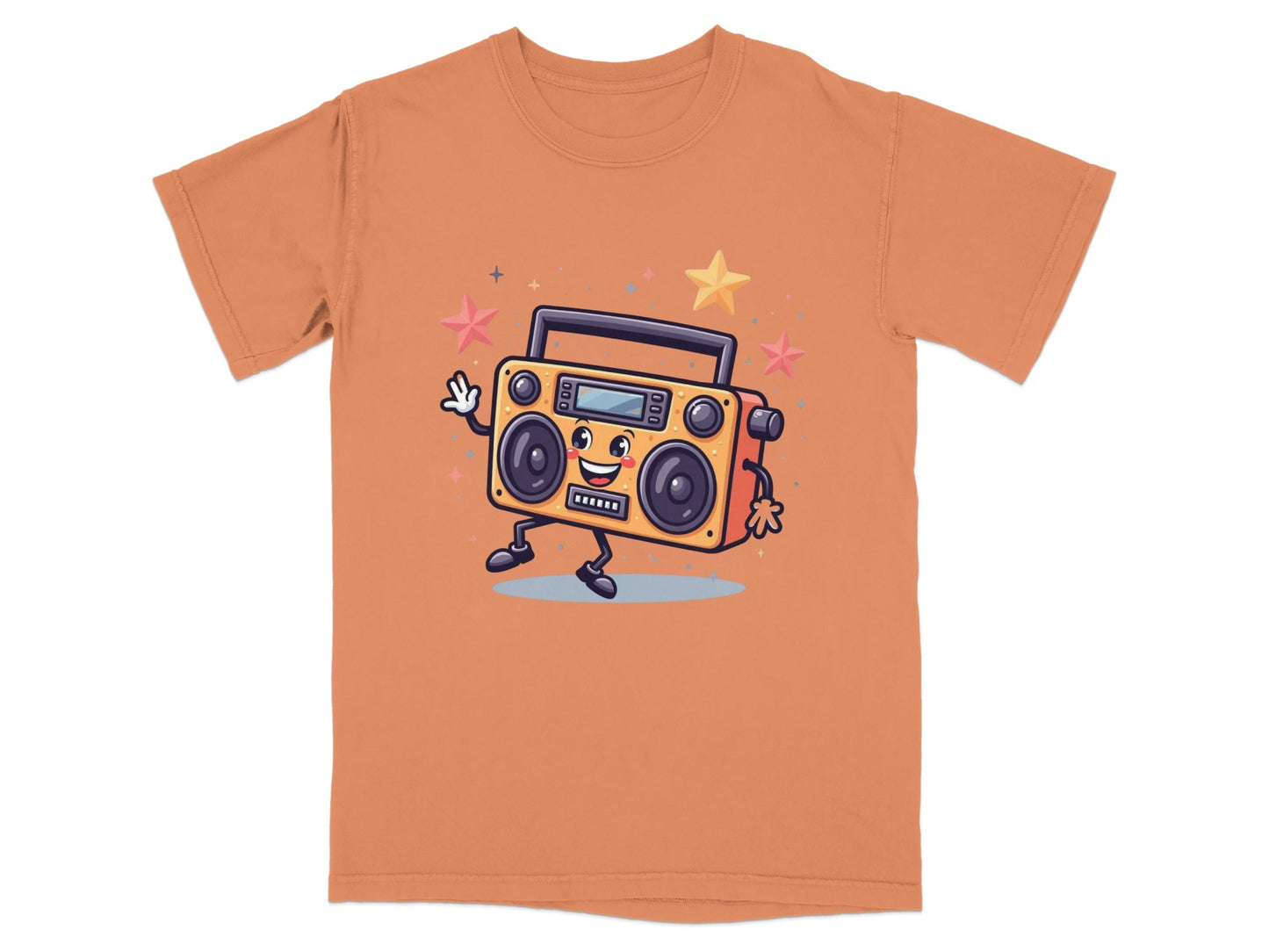 Retro Radio with Smiling Face Animated Art Style T-Shirt - IconVexa