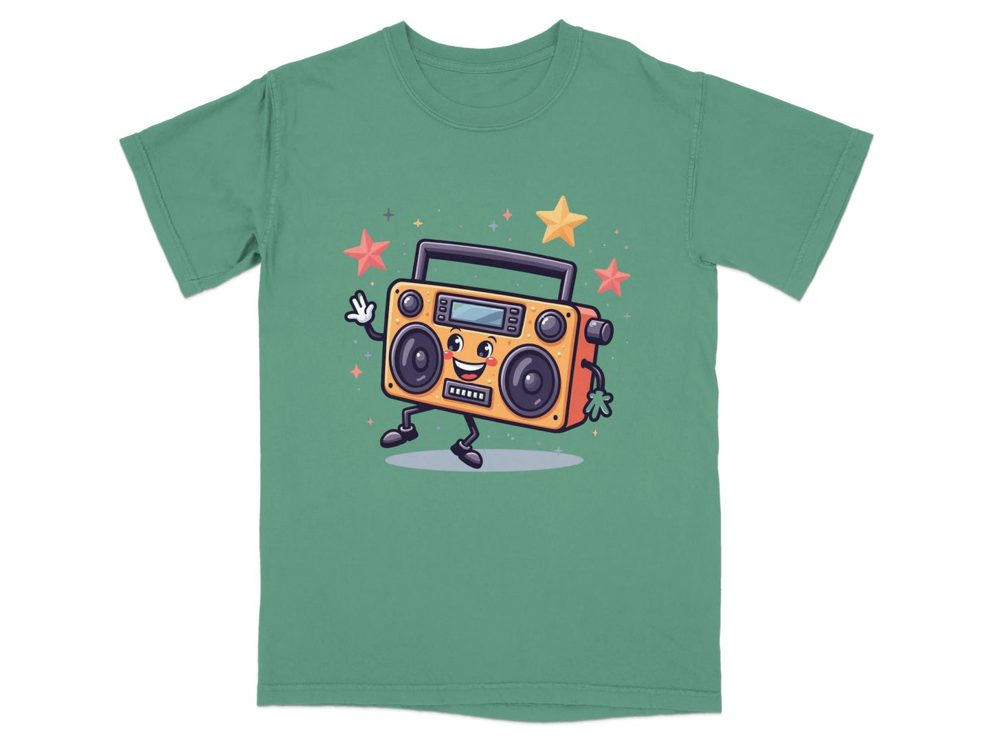 Retro Radio with Smiling Face Animated Art Style T-Shirt - IconVexa