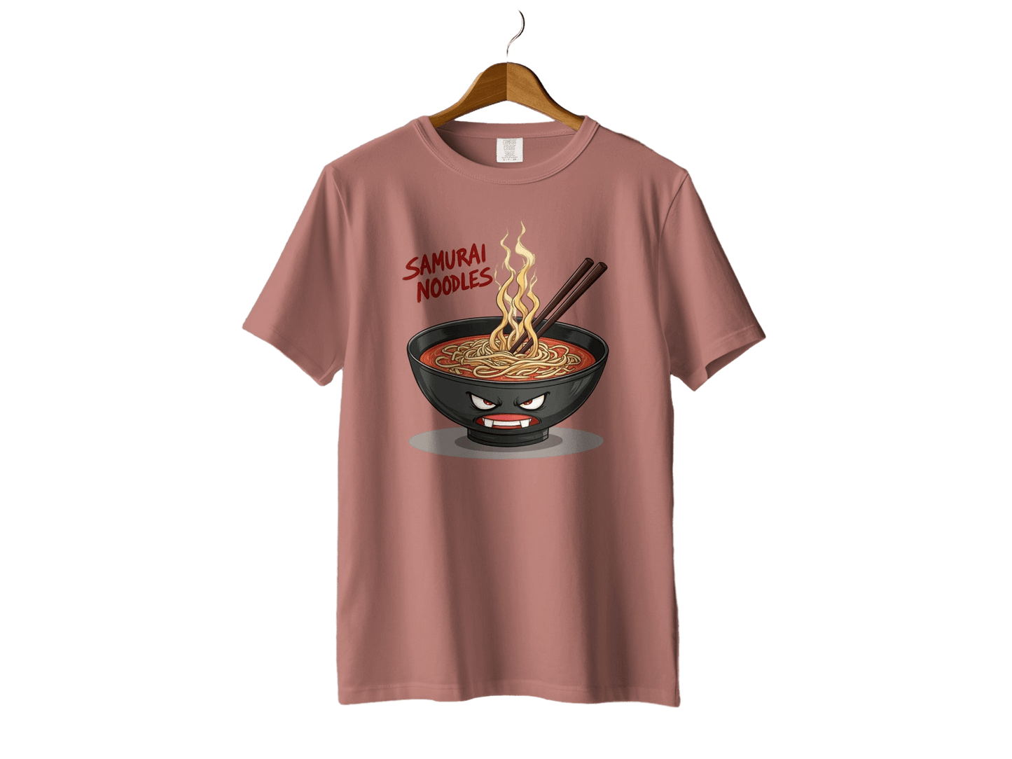Samurai Noodles T-Shirt, Anime Ramen Shirt, Japanese Food Tee, Funny Food Shirt, Graphic Tee, Gift for Foodie, Unisex T-Shirt - IconVexa