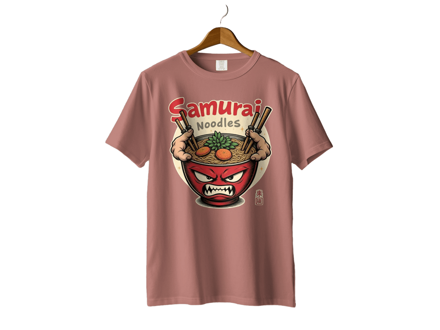 Samurai Noodles T-Shirt, Ramen Bowl, Japanese Food, Anime Style, Graphic Tee, Unique Design, Gift Idea, Manga Inspired, Casual Wear, Foodie - IconVexa
