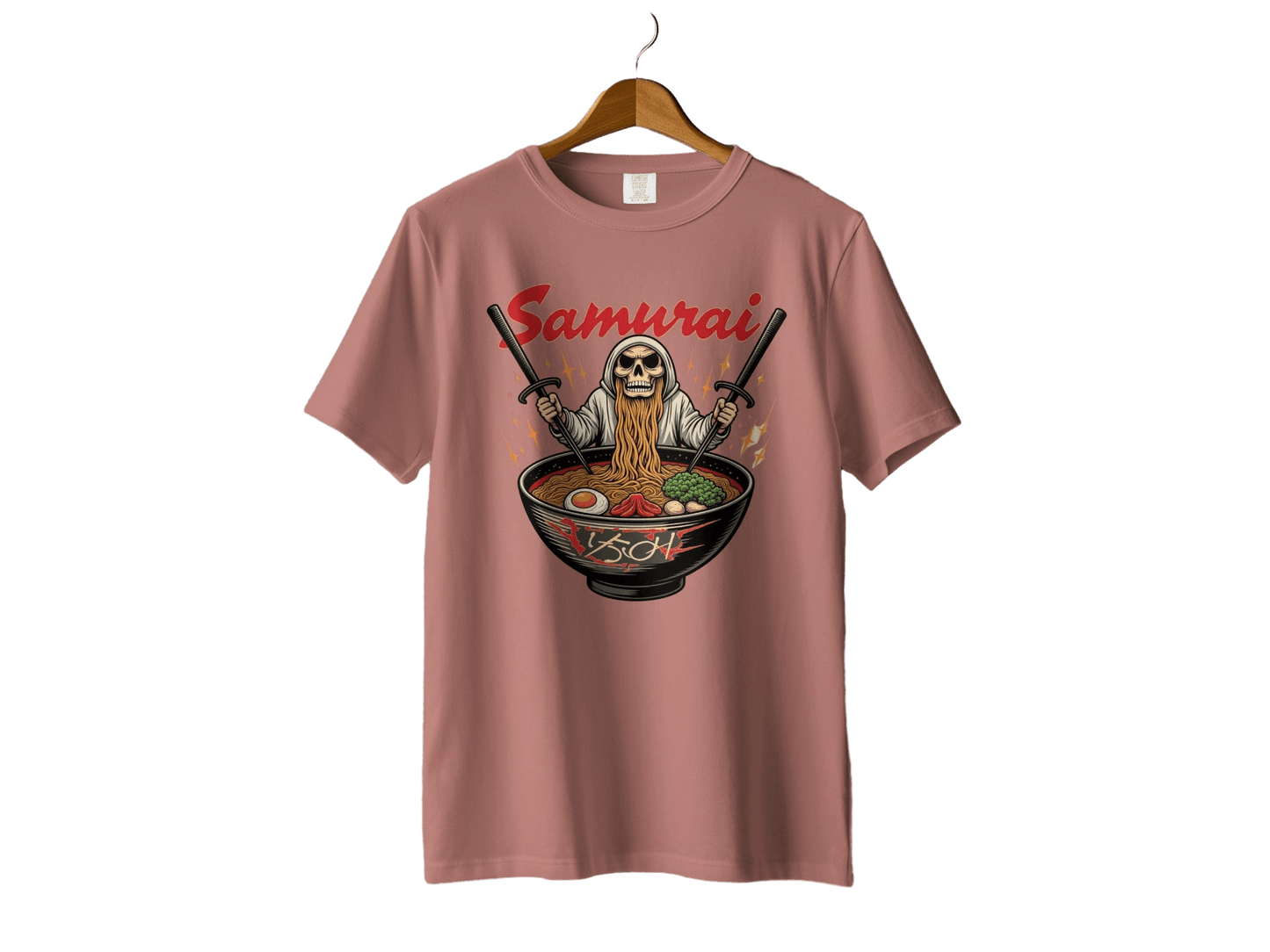 Samurai Ramen T-Shirt, Japanese Food Tee, Skull Warrior Shirt, Anime Style, Unique Graphic TShirt, Gift Idea, Trendy T Shirts - IconVexa