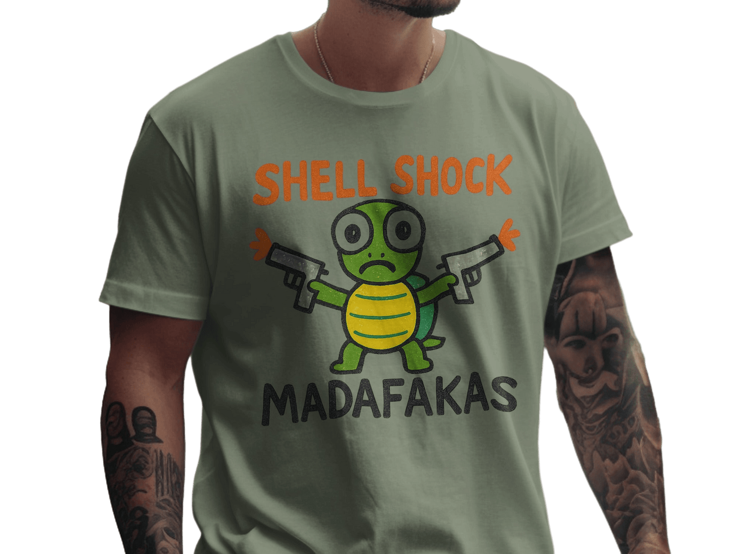 Shell Shock Turtle T-Shirt, Funny Turtle Shirt, Turtle Madafakas Tee, Novelty Turtle Gift, Cartoon Animal T-Shirt, Unique Design Shirt, Gift - IconVexa