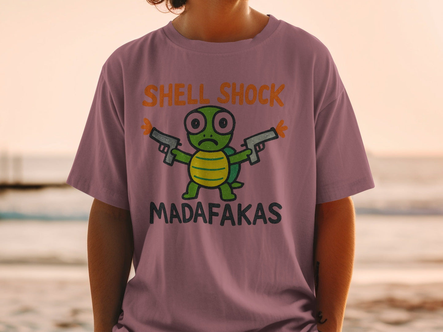 Shell Shock Turtle T-Shirt, Funny Turtle Shirt, Turtle Madafakas Tee, Novelty Turtle Gift, Cartoon Animal T-Shirt, Unique Design Shirt, Gift - IconVexa