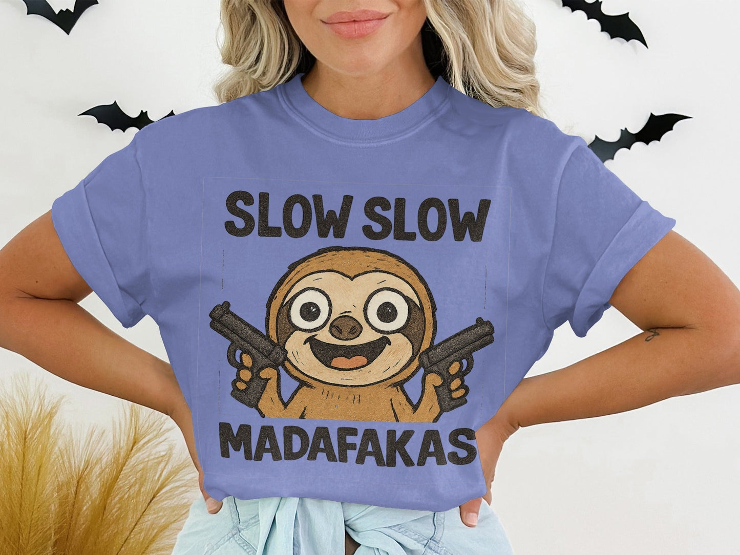 Slow Sloth Madarakas T-Shirt, Funny Sloth Tee, Graphic Tee Shirt, Sarcastic T-Shirt, Animal Lover Shirt, Novelty T-Shirt - IconVexa