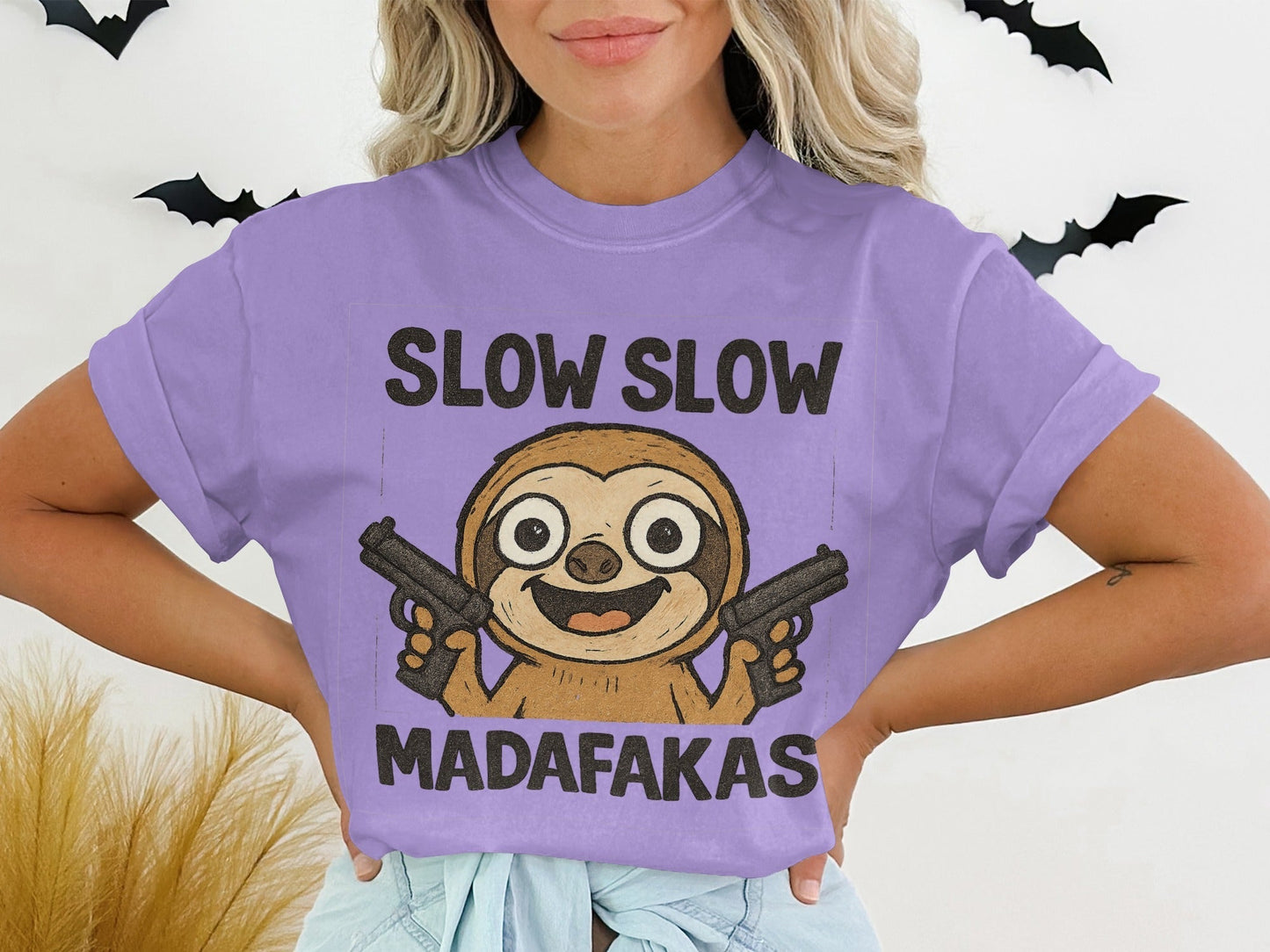 Slow Sloth Madarakas T-Shirt, Funny Sloth Tee, Graphic Tee Shirt, Sarcastic T-Shirt, Animal Lover Shirt, Novelty T-Shirt - IconVexa