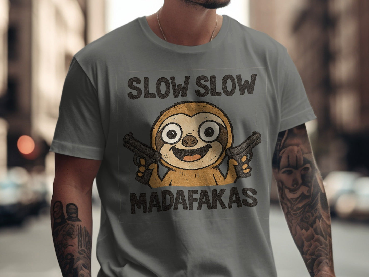 Slow Sloth Madarakas T-Shirt, Funny Sloth Tee, Graphic Tee Shirt, Sarcastic T-Shirt, Animal Lover Shirt, Novelty T-Shirt - IconVexa