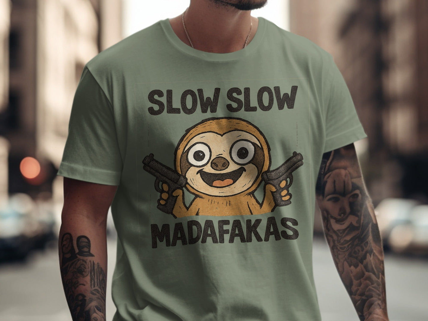 Slow Sloth Madarakas T-Shirt, Funny Sloth Tee, Graphic Tee Shirt, Sarcastic T-Shirt, Animal Lover Shirt, Novelty T-Shirt - IconVexa