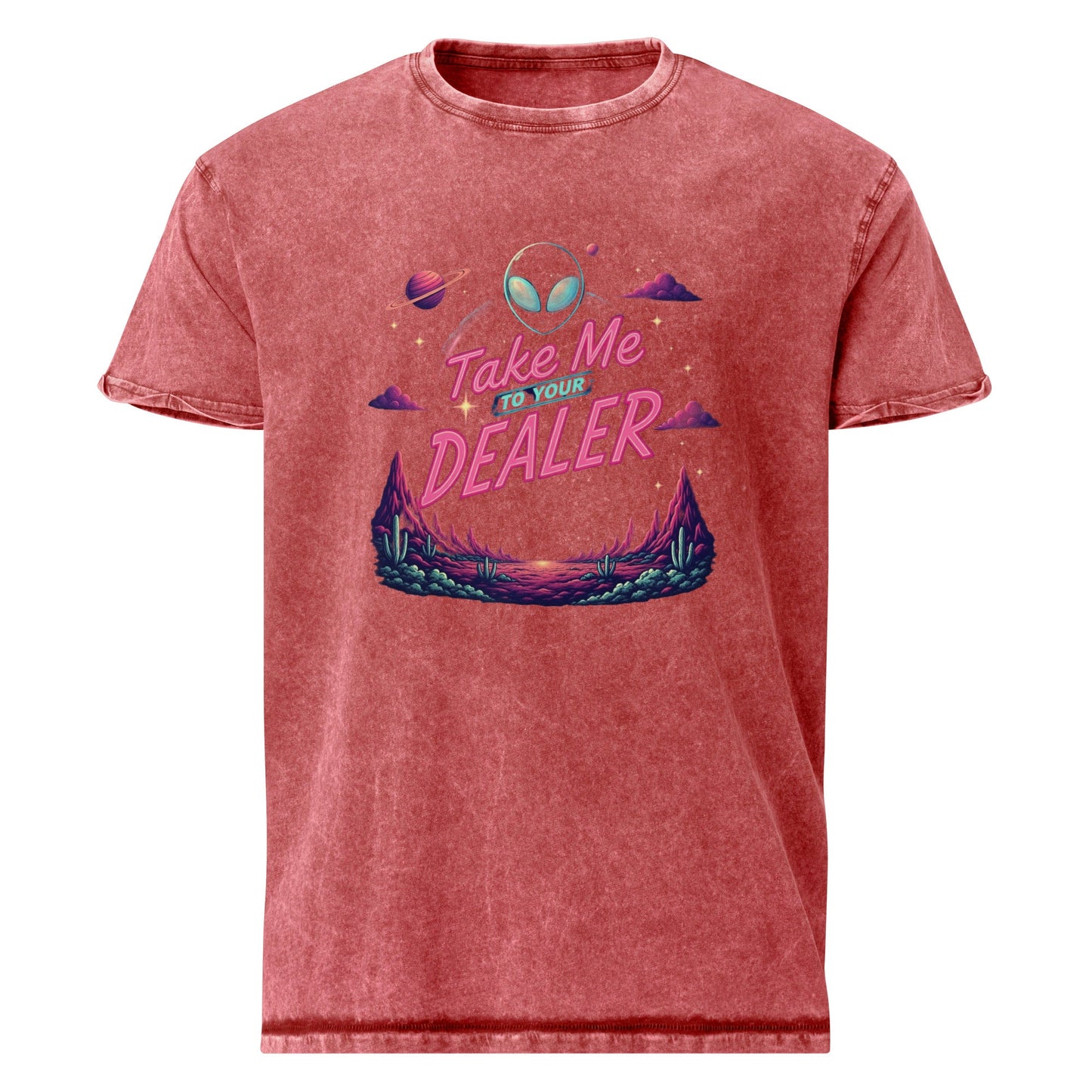 Take Me To Your Dealer Alien Tee | Funny UFO Shirt | Sci - Fi Retro Streetwear Graphic Tee - IconVexa