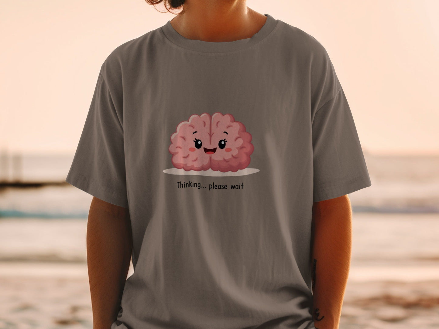 Thinking Brain T-Shirt, Funny Brain Tee, Cute Brain Shirt, Gift for Nerds, Science T Shirt, Medical Student Gift, Smart T-Shirt, Unisex - IconVexa