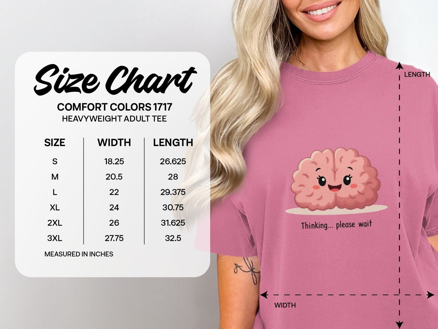 Thinking Brain T-Shirt, Funny Brain Tee, Cute Brain Shirt, Gift for Nerds, Science T Shirt, Medical Student Gift, Smart T-Shirt, Unisex - IconVexa