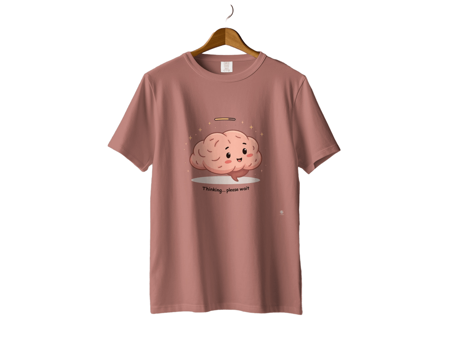 Thinking Brain T-Shirt, Funny Brain Tee, Loading Brain Shirt, Cute Brain Apparel, Intellectual Gift, Graphic Tee, T-Shirt - IconVexa