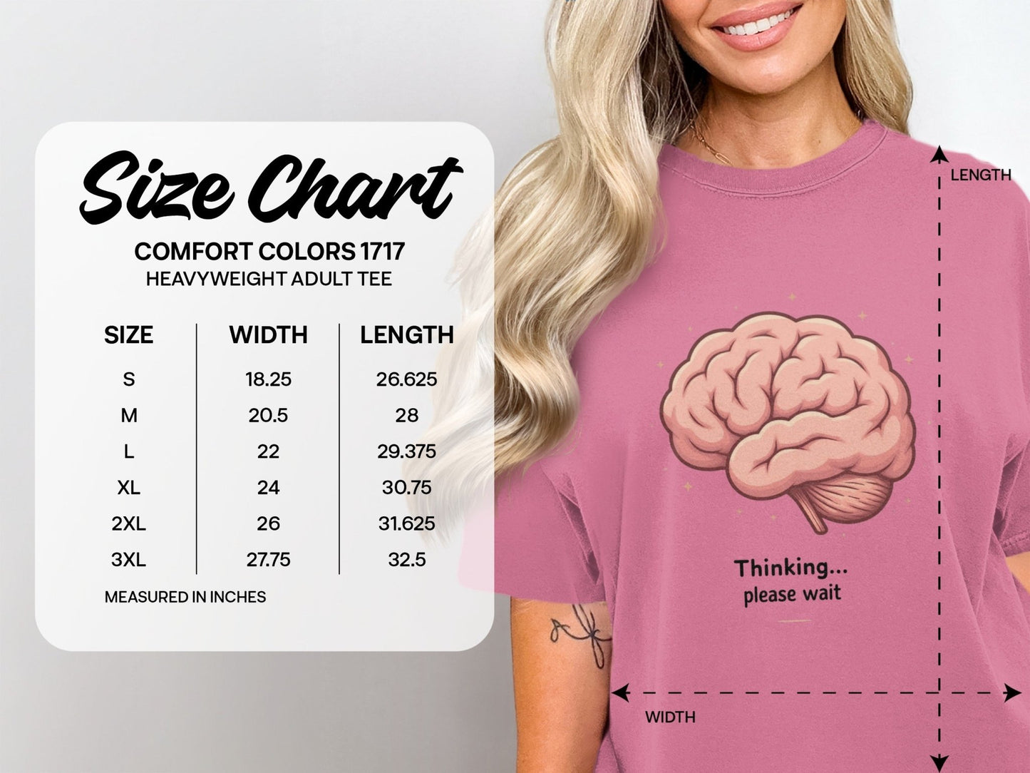 Thinking Please Wait T-Shirt, Brain Tee, Funny Sarcastic Shirt, Unique Graphic Tee, Statement T Shirt, Gift Idea, Unisex Shirt - IconVexa