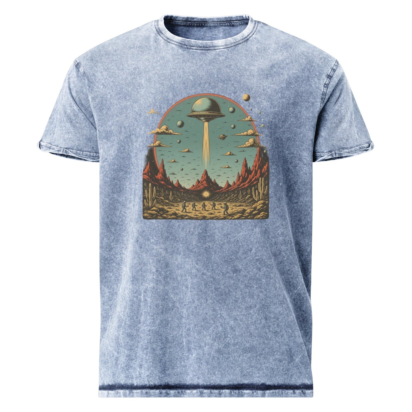 UFO Abduction Desert Shirt | Retro Space Tee for Sci - Fi Lovers | Vintage Outer Space T-Shirt - IconVexa
