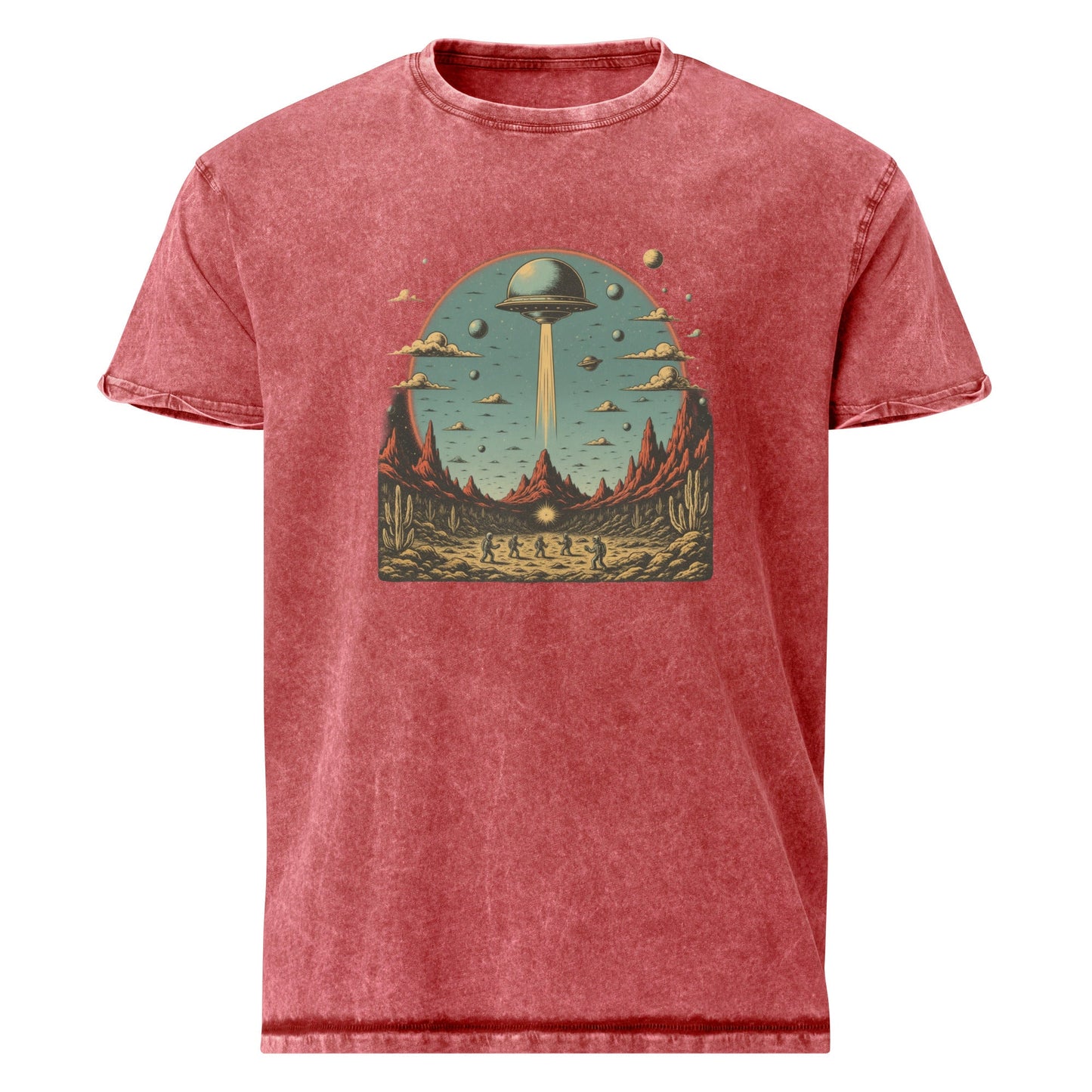 UFO Abduction Desert Shirt | Retro Space Tee for Sci - Fi Lovers | Vintage Outer Space T-Shirt - IconVexa