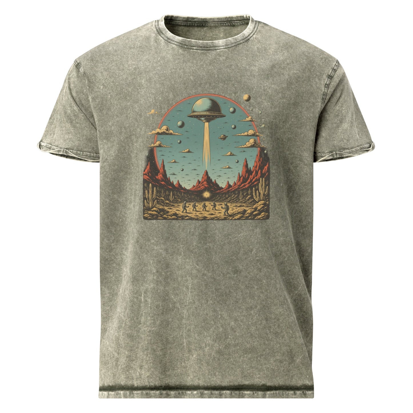 UFO Abduction Desert Shirt | Retro Space Tee for Sci - Fi Lovers | Vintage Outer Space T-Shirt - IconVexa