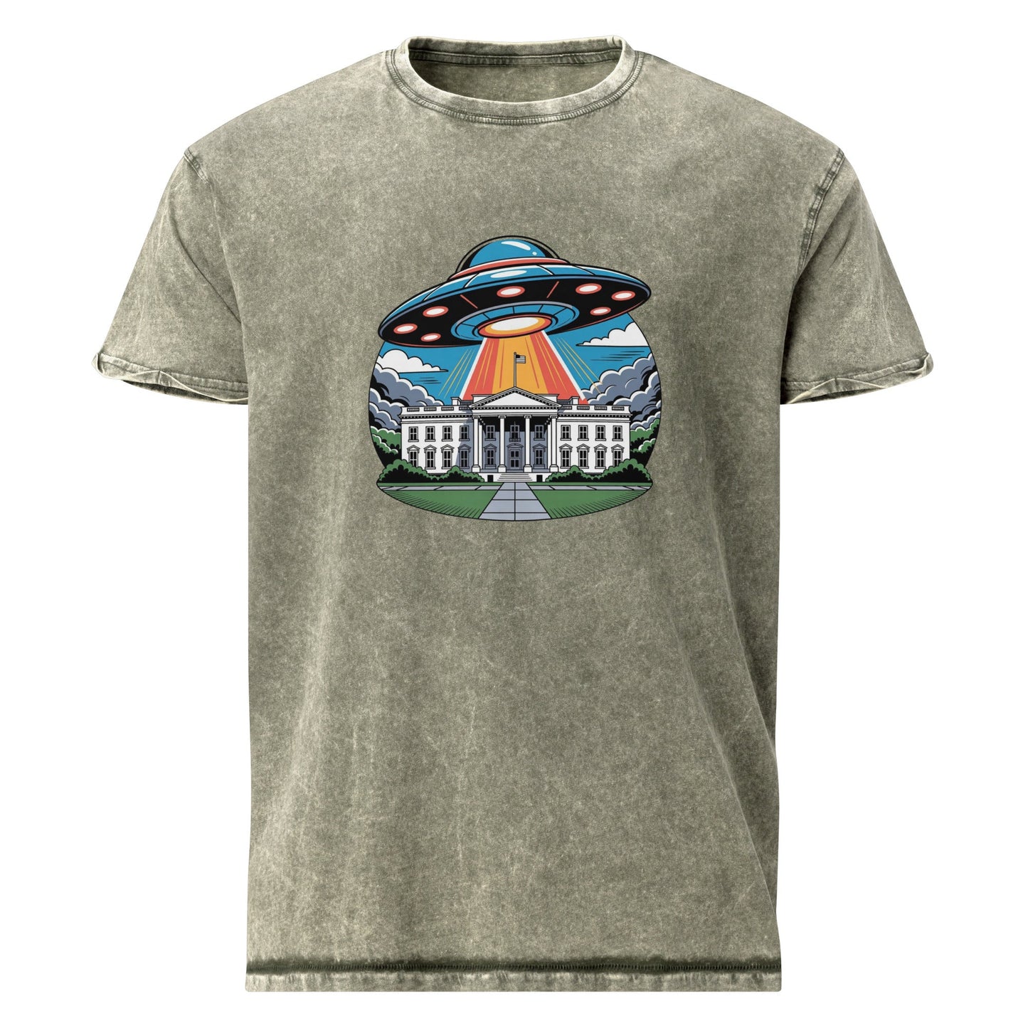 UFO Over the White House Tee | Alien Abduction Shirt | Retro Sci - Fi Graphic Top - IconVexa